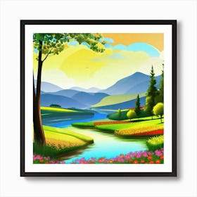Landscape Painting, Landscape Painting, Landscape Painting, Landscape Painting, Landscape Painting 16 Art Print