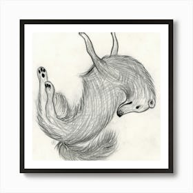 Happy Dog Drawing Art Print