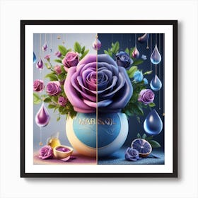 Roses In Water Art Print