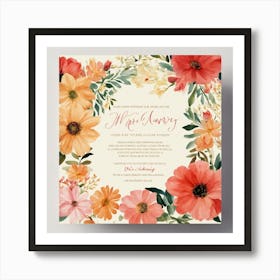 A Photo Of A Wedding Invitation Card Art Print