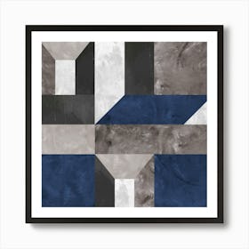 Gray and blue textures 6 Art Print