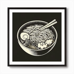 Asian Noodle Bowl 1 Art Print