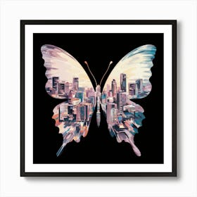 Butterfly Cityscape Art Print