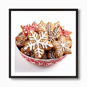 Christmas Cookies In A Bowl Art Print