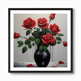 Roses In A Vase 12 Art Print