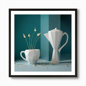 Coffee Pot And Cup Art Print