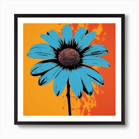 Andy Warhol Style Pop Art Flowers Black Eyed Susan 2 Square Art Print