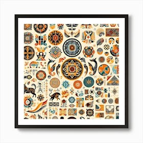 Egyptian Icon Set Art Print