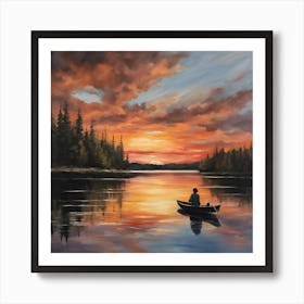 Sunset On The Lake Art Print