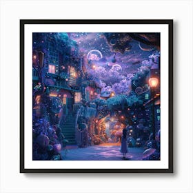 Night In The City 11 Art Print