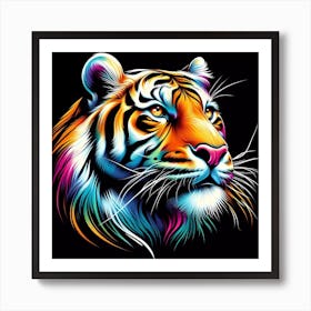 Colorful Tiger Art Print