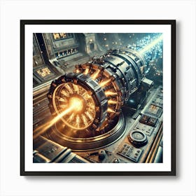 A Close Up View Of The High Energy Laser Used By T Converted Art Print