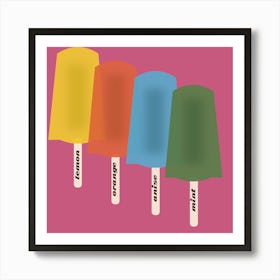 Colorful Popsicles Vintage Art Print