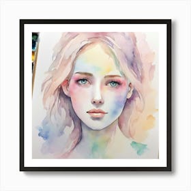 Watercolor Of A Girl 22 Art Print