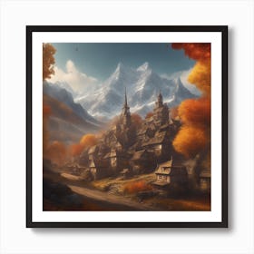 Village In The Mountains 5 Art Print