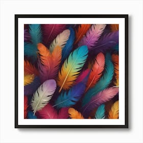 Colorful Feathers 5 Art Print