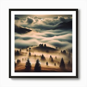 Sunrise In The Mountains Art Print