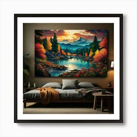 Sunset In The Mountains Art Print