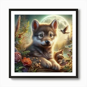 Luno the wolf cub 8 Art Print