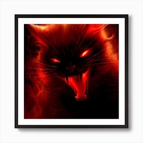 Cat In Flames 1 Art Print