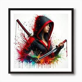 Samurai Girl 3 Art Print