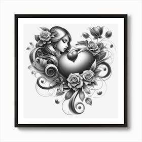 Heart Of Roses 4 Art Print