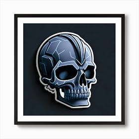 Skull Sticker With A Cap Silver (22) Art Print