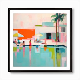 Pool Days Colorblock 14 Art Print