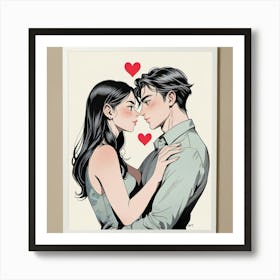 Kissing Couple 1 Art Print