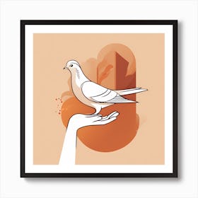 kindness art, Dove On Hand boho art, dove Art Print