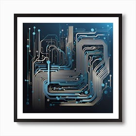 circuit board abstract art, technology art, futuristic art, electronics 212 Art Print