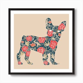 Floral Frenchie Art Print