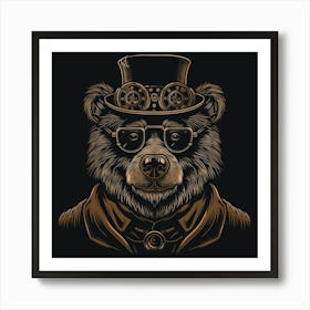 Steampunk Bear 12 Art Print