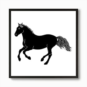 Black Horse Silhouette Art Print