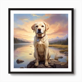  Labrador Retriever dog  Art Print