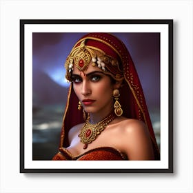 Beautiful Indian Woman Art Print