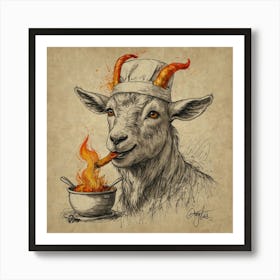 Goat Chef 1 Art Print