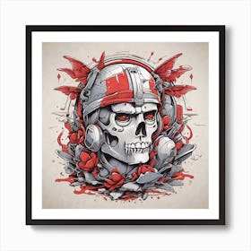 Skull T-Shirt 1 Art Print