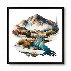 River In Winter Art Print