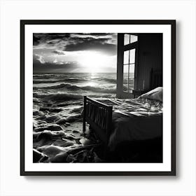 Bed In The Ocean Art Print