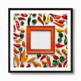 Peppers In A Frame 26 Art Print