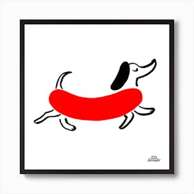 Hot Dog Square Art Print