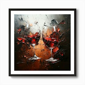 Two Glasses Of Wine Art Art Print