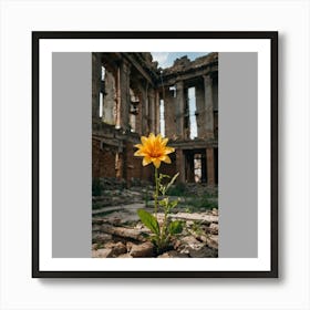 Flower In Ruin Art Print