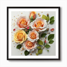 Spring flowers on a bright white wall, 16 Art Print