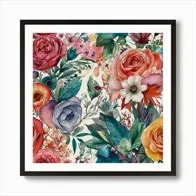 Watercolor Roses Art Print