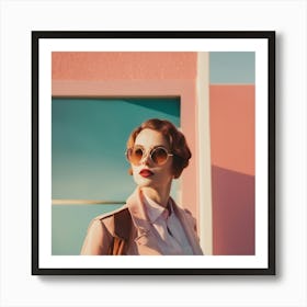 Woman In A Pink Coat Art Print