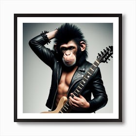 Chimp Rocker posed Art Print