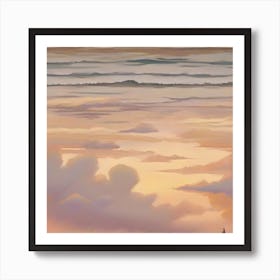 Sunset Over The Ocean Art Print