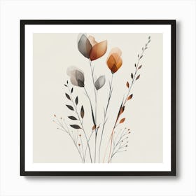 Abstract Flowers 1 Art Print